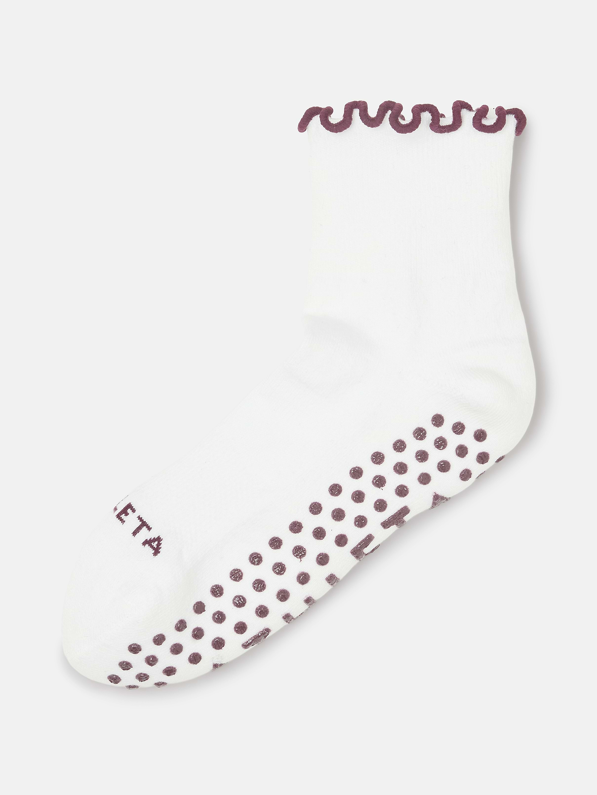 Image 1 of 2, FOR: Full control on the Pilates reformer, FEEL: Cotton-stretch feels plush and holds tough from wash to wear, FAVE: Silicone grippers help keep your feet in place during workouts, Lofty cotton fabrication cushions the heel and ball of your foot, Product #1174458