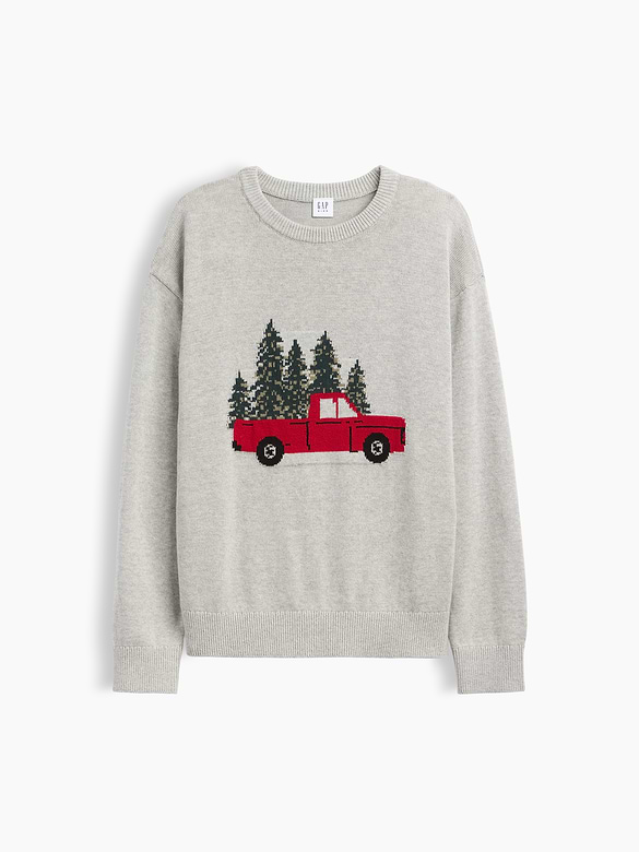Kids 100% Cotton Relaxed Intarsia Sweater