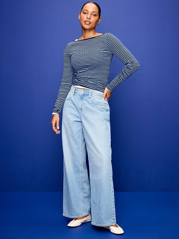 Curvy Mid-Rise Wow Baggy Wide-Leg Jeans
