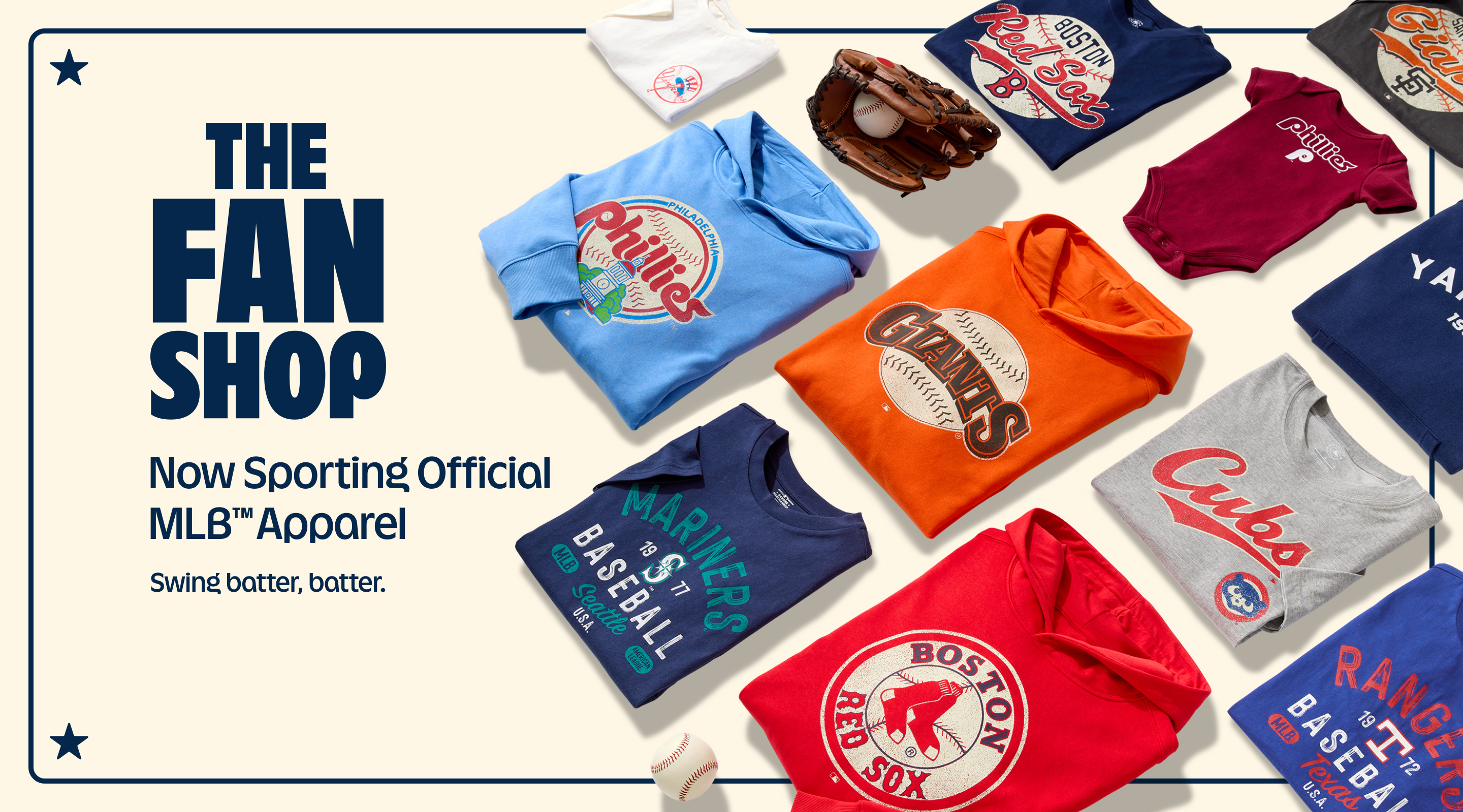 The Fan Shop. Now Sporting Official MLB Apparel.