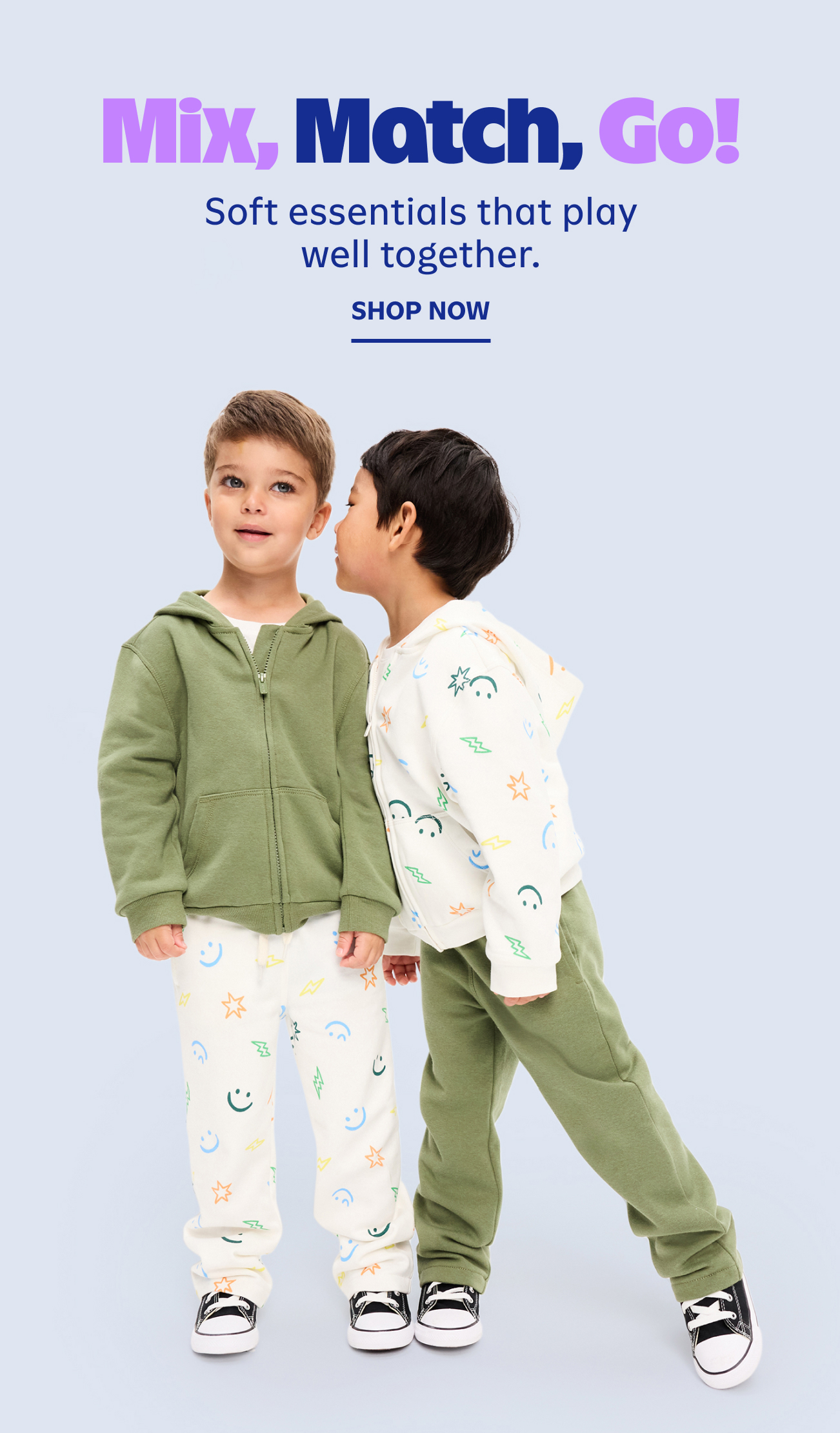 Mix, match, go. Soft essentials that play well together. Shop now. 