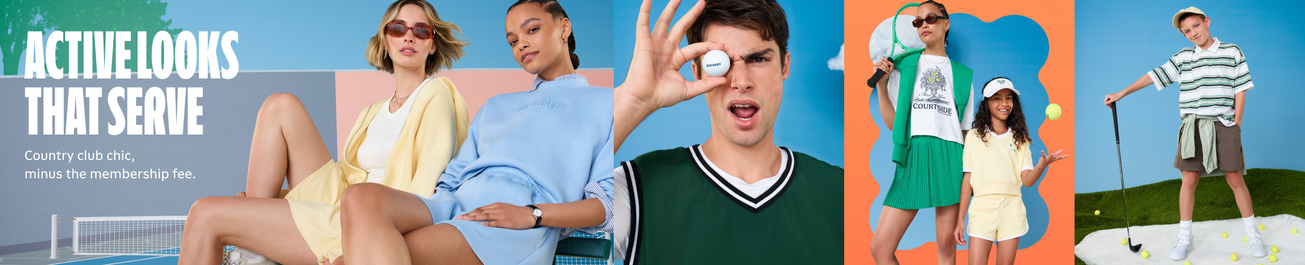 ACTIVE LOOKS THAT SERVE  Country club chic, minus the membership fee.