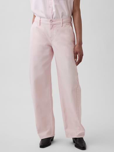 Low Rise Pink Baggy
Barrel Jeans