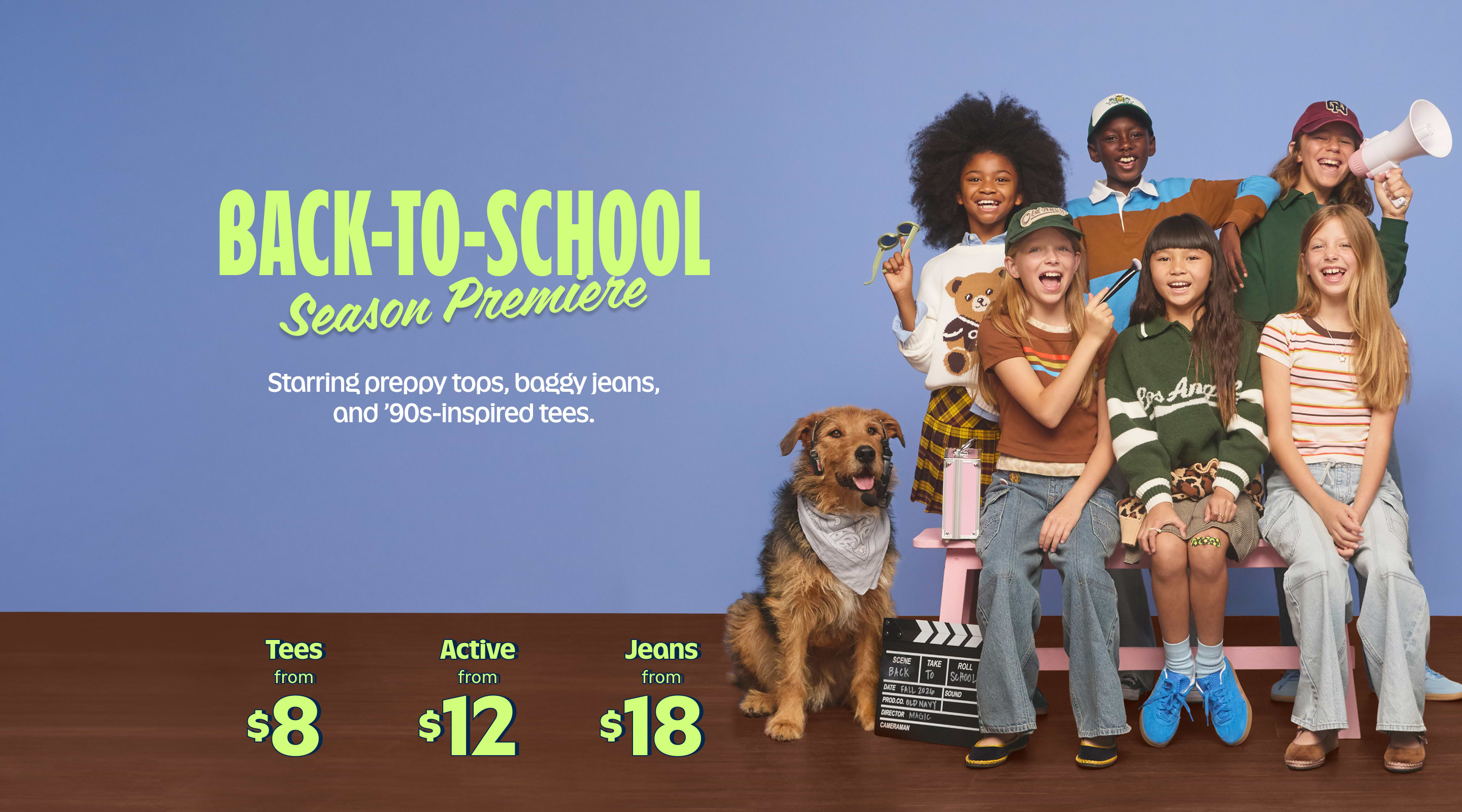 Back-to-school season premier. Starring preppy tops, baggy jeans, and '90s-inspired tees.
