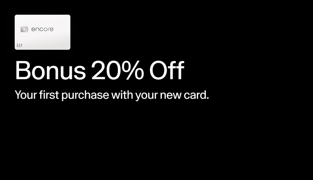 Bonus 20 percent off your first purchase with your new card. 