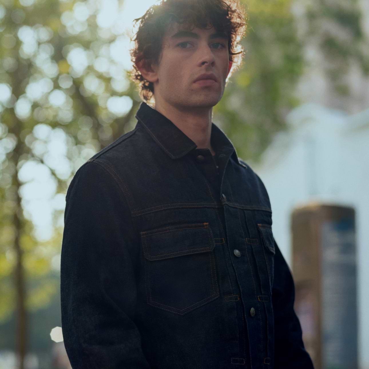 ian wearing the Gap x A.P.C. collection