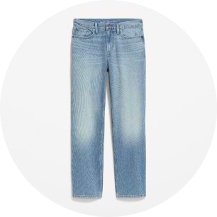 Image of medium wash blue jeans.