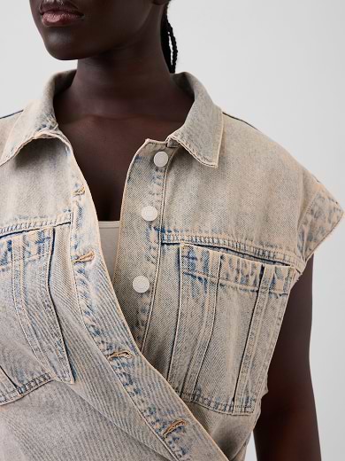 Denim Oversized Vest alt
