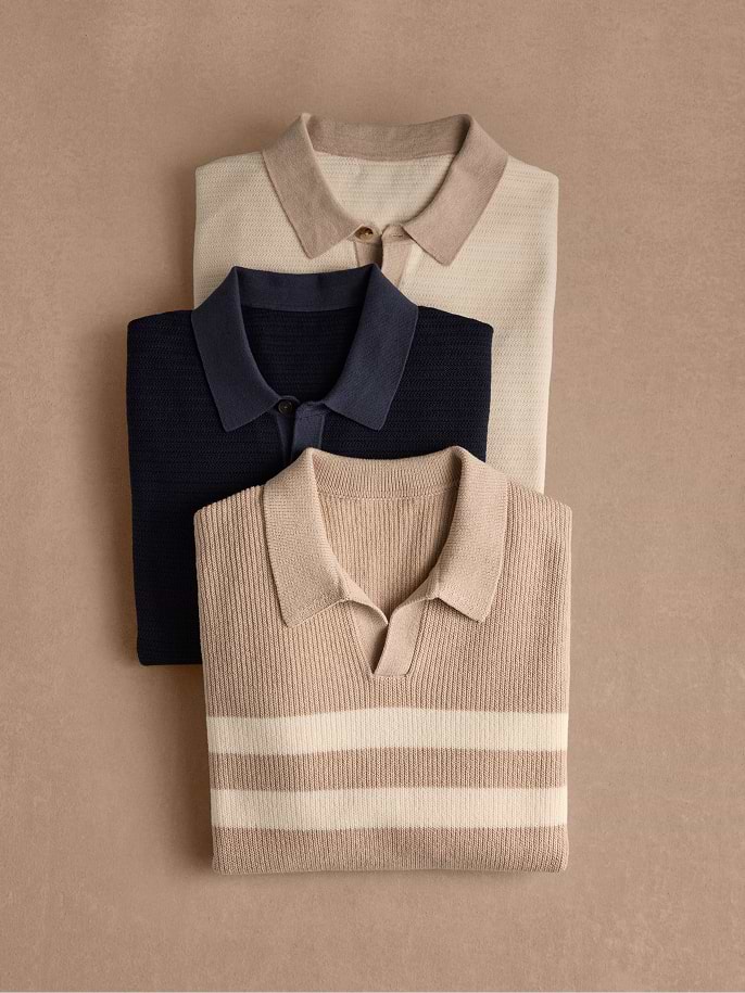 Image of stacked polos.