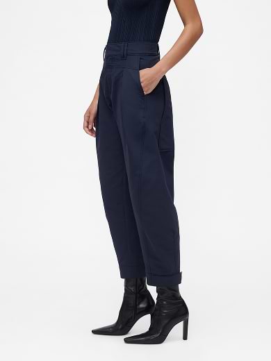 High Rise Barrel Trousers