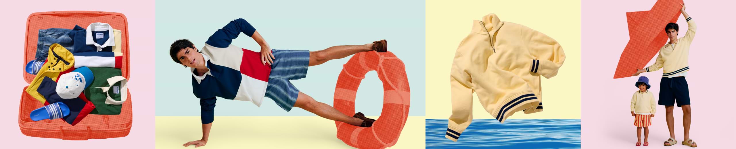 Images of male models wearing Old Navy New Arrivals.