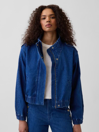 Denim Pintuck Jacket