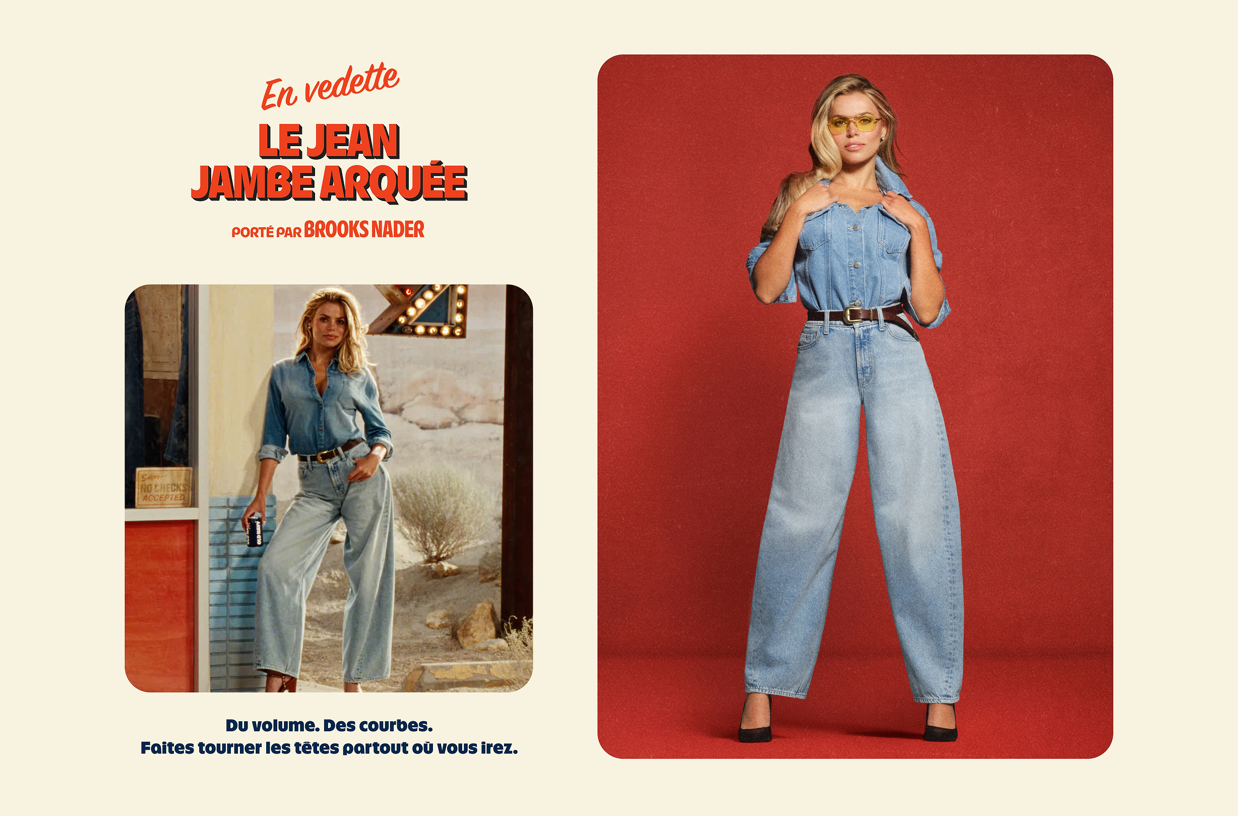 Le jean jambe arquee.