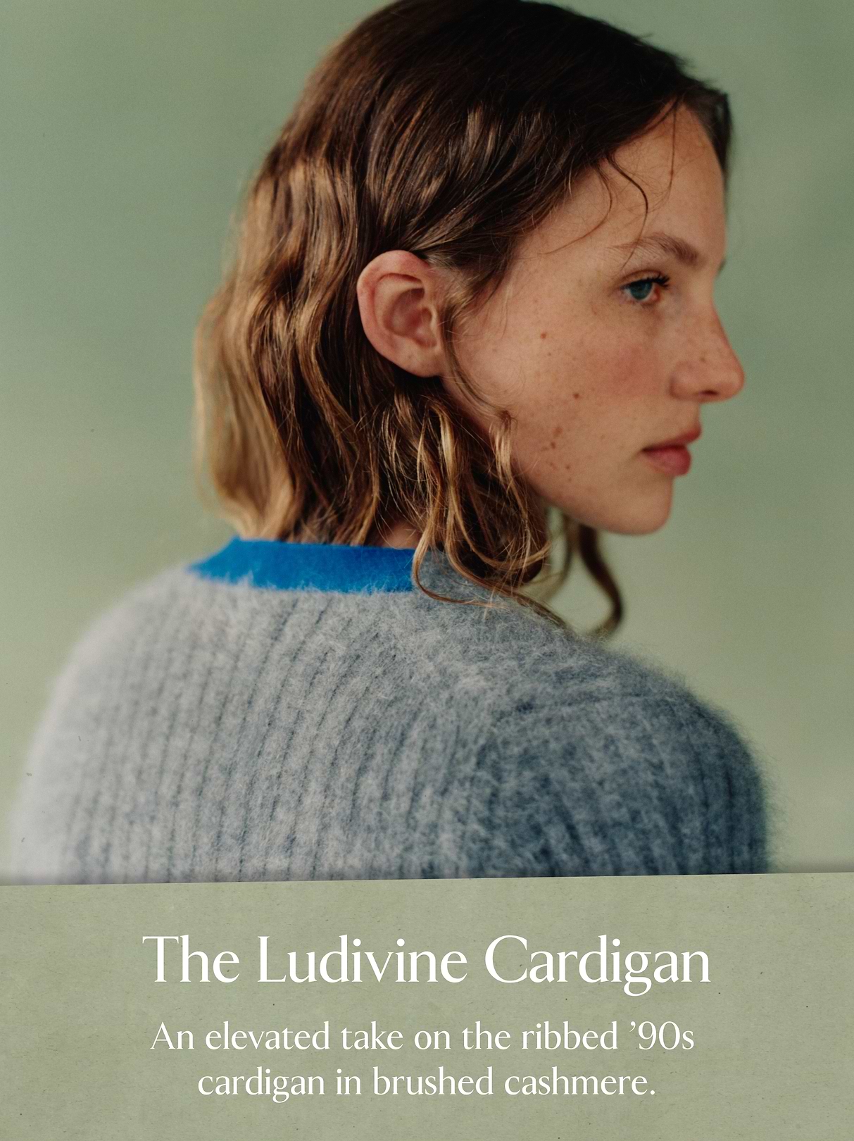 The Ludivine Cardigan. An elevated take on the ribbed '90s cardigan in brushed cashmere.