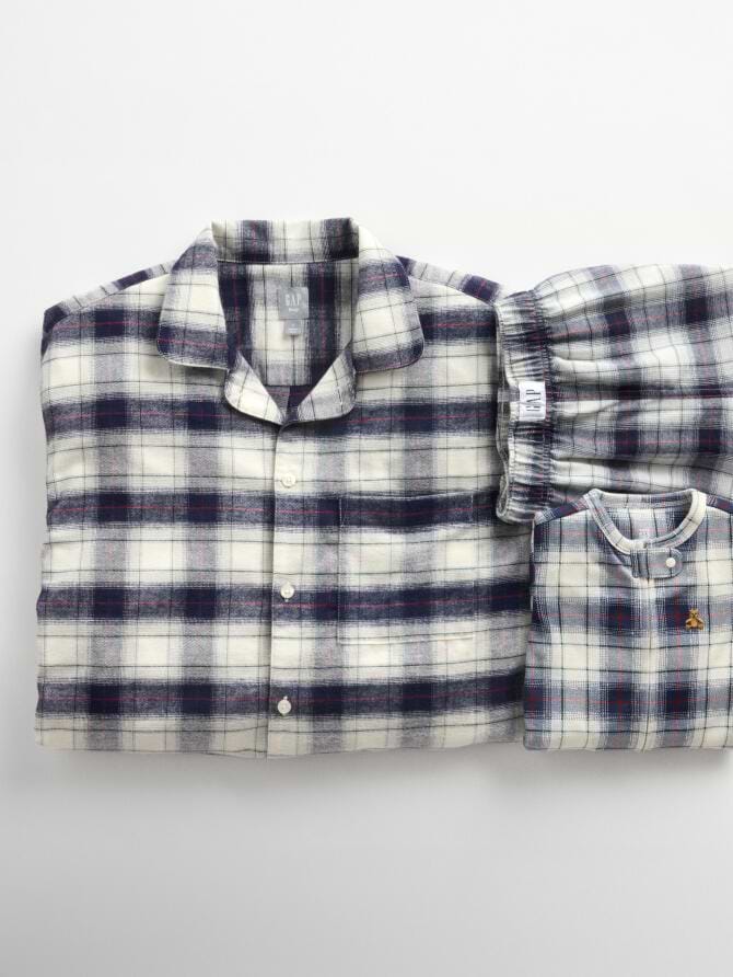 Navy Plaid matching family pajamas