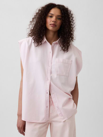 UltraSoft Denim Wide-
Shoulder Shirt