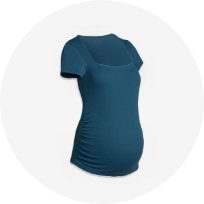 Haut à encolure carrée en tricot côtelé de maternité