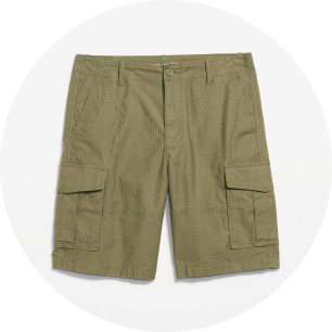 Image of green cargo shorts.