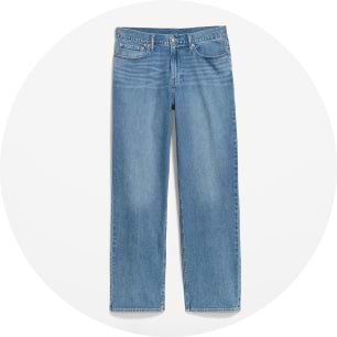 Jean bleu à délavage pâle, à jambe droite, avec modèle à cinq poches.