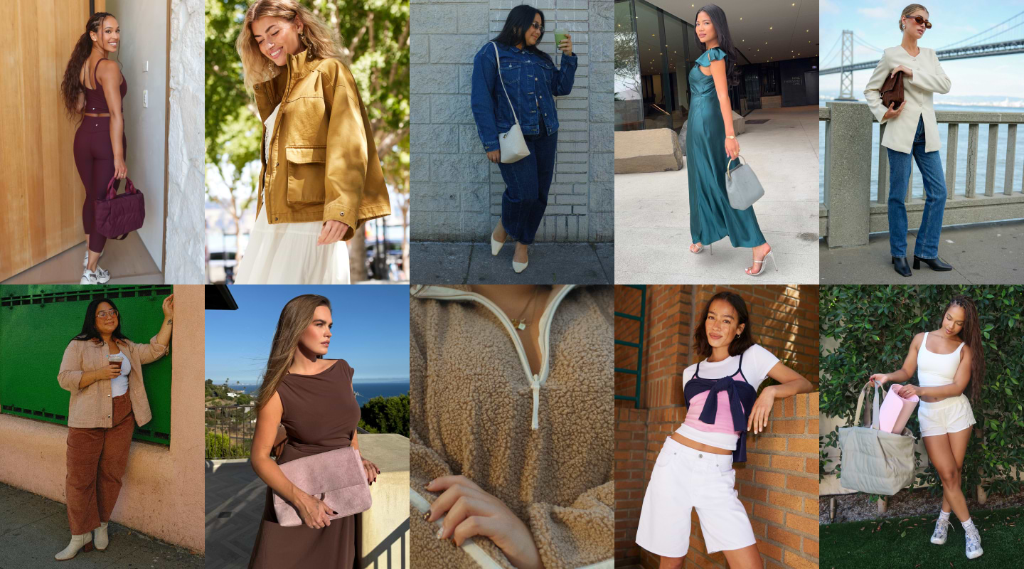 A grid of photos of Old Navy influencers.