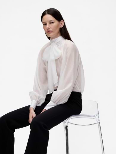 Sheer Bow Shirt