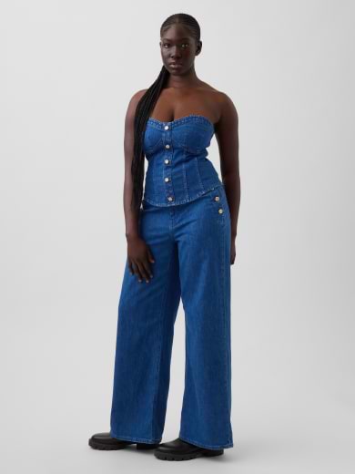 Denim Corset Top alt