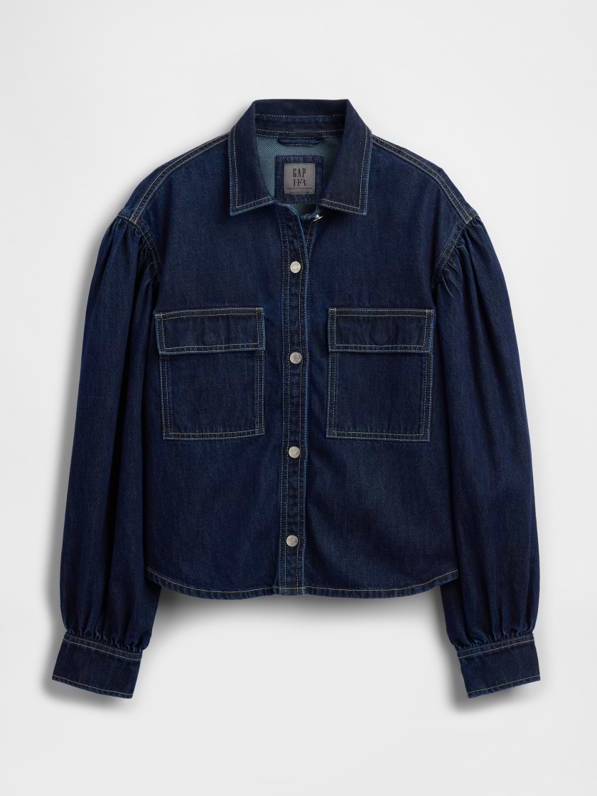 The Balloon-Sleeve Denim Shirt