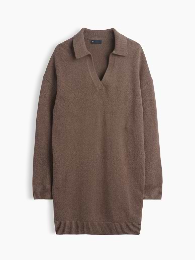 a brown sweater with a v neck and long sleeves