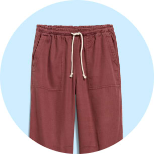 Image of drawstring linen pants.