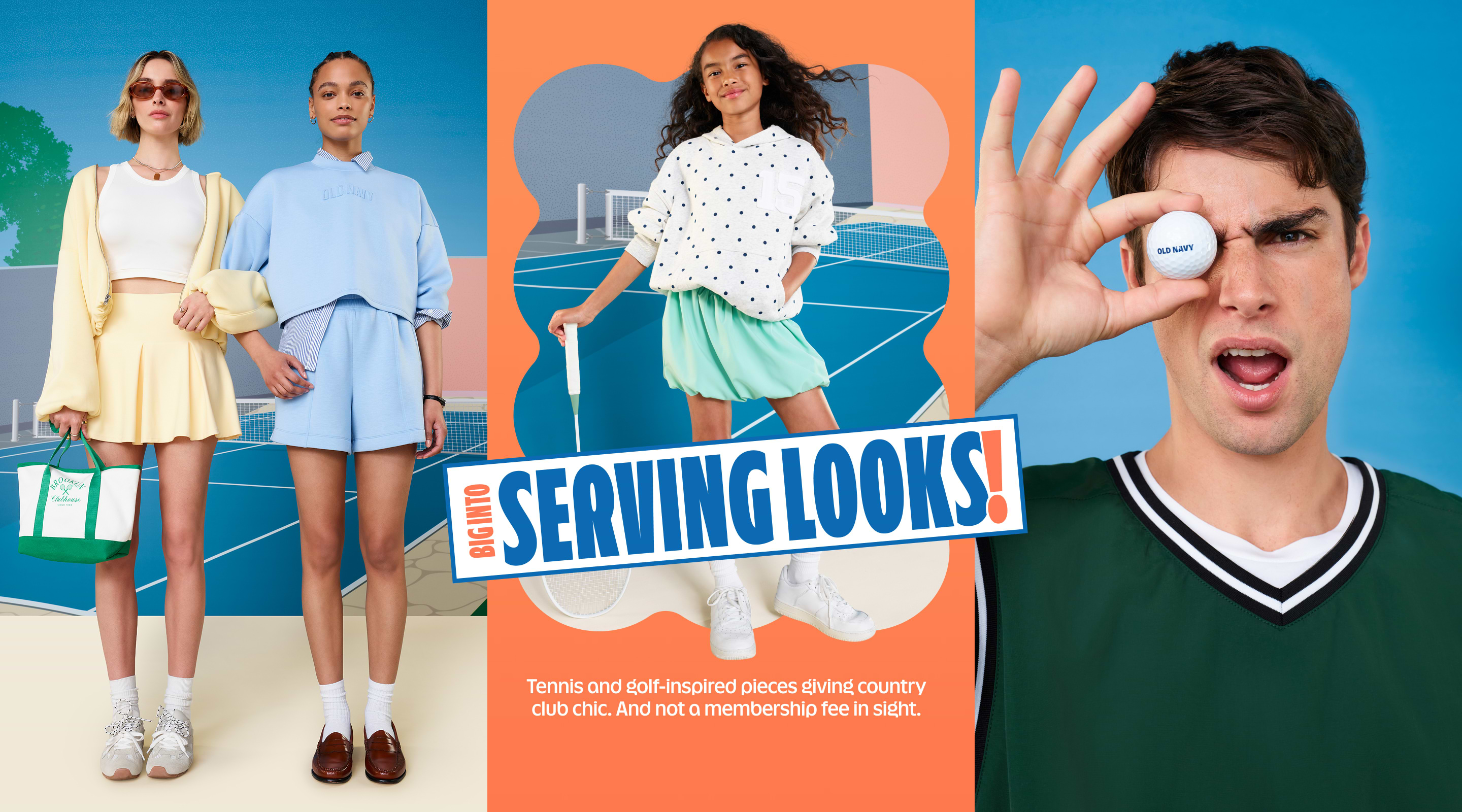 Big into serving looks! Tennis and golf-inspired pieces giving country club chic. And not a membership fee in sight. 