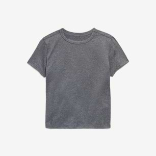 Plain heather gray short-sleeve crewneck T-shirt on a white background.