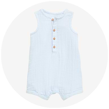 Baby jumpsuits and one-pieces.