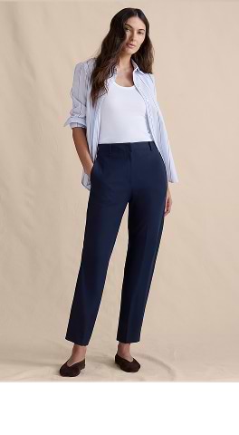 slim fit dress slacks Ankle Slit Pant