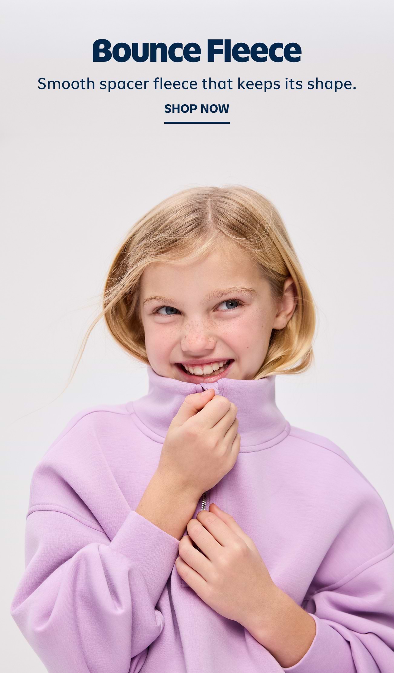 Bounce fleece. Smooth spacer fleece that keeps its shape. Shop now.