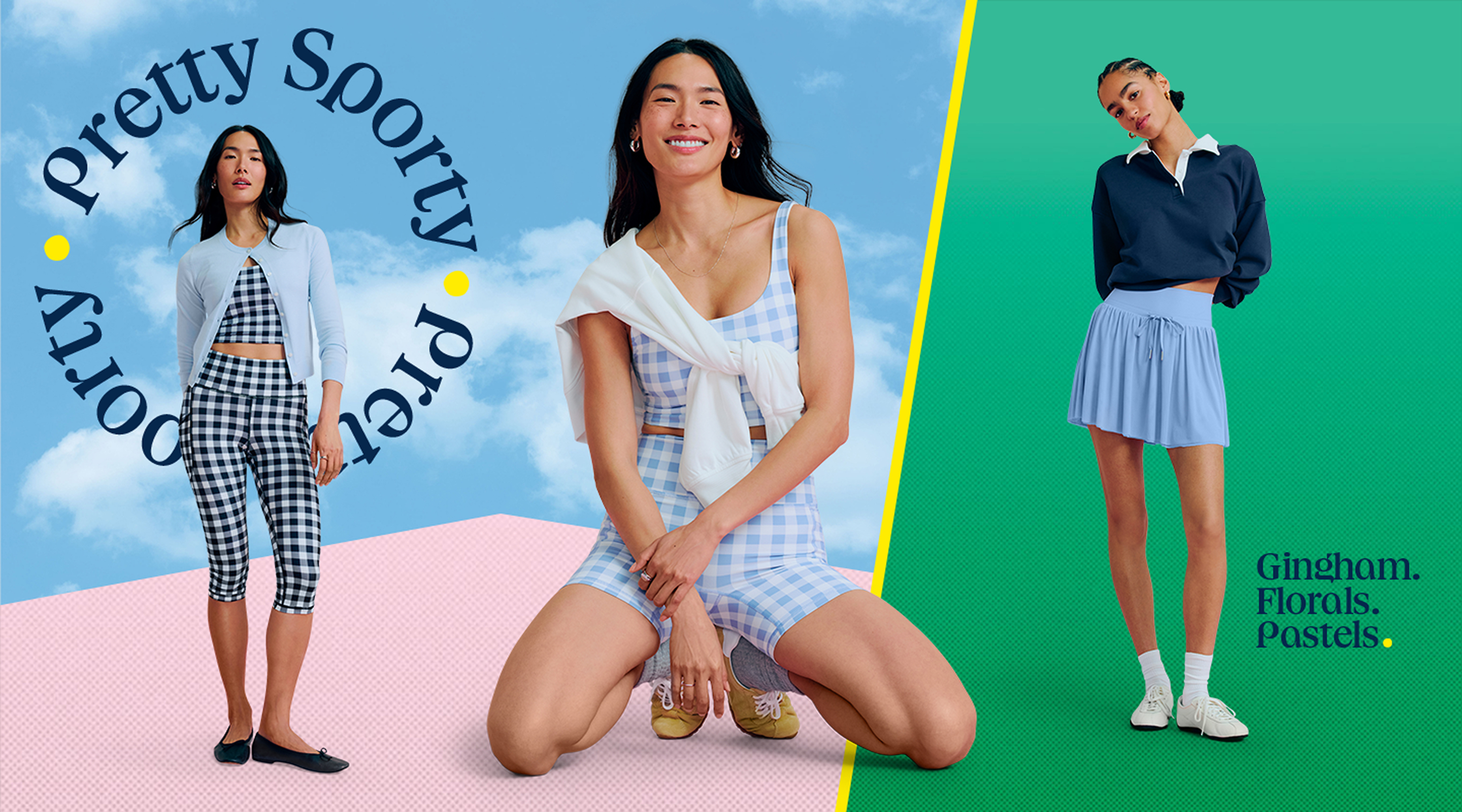 Pretty Sport. Gingham, Florals, Pastels.