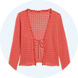 Image of an Old Navy light yellow sweatshirt with striped trim detail.