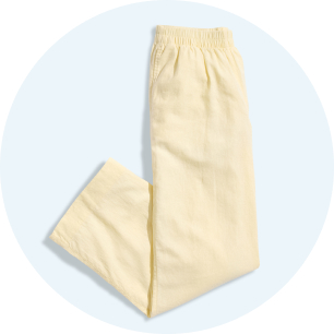 Image of Old Navy light yellow pull-on pants.