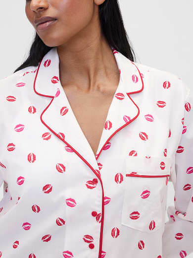Relaxed Poplin Kiss PJ Shirt