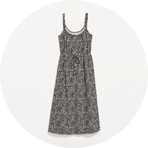 Image of a sleeveless maternity dress.
