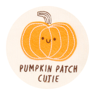Image of a print swatch featuring a pumpkin reading Pumpkin Patch Cutie.