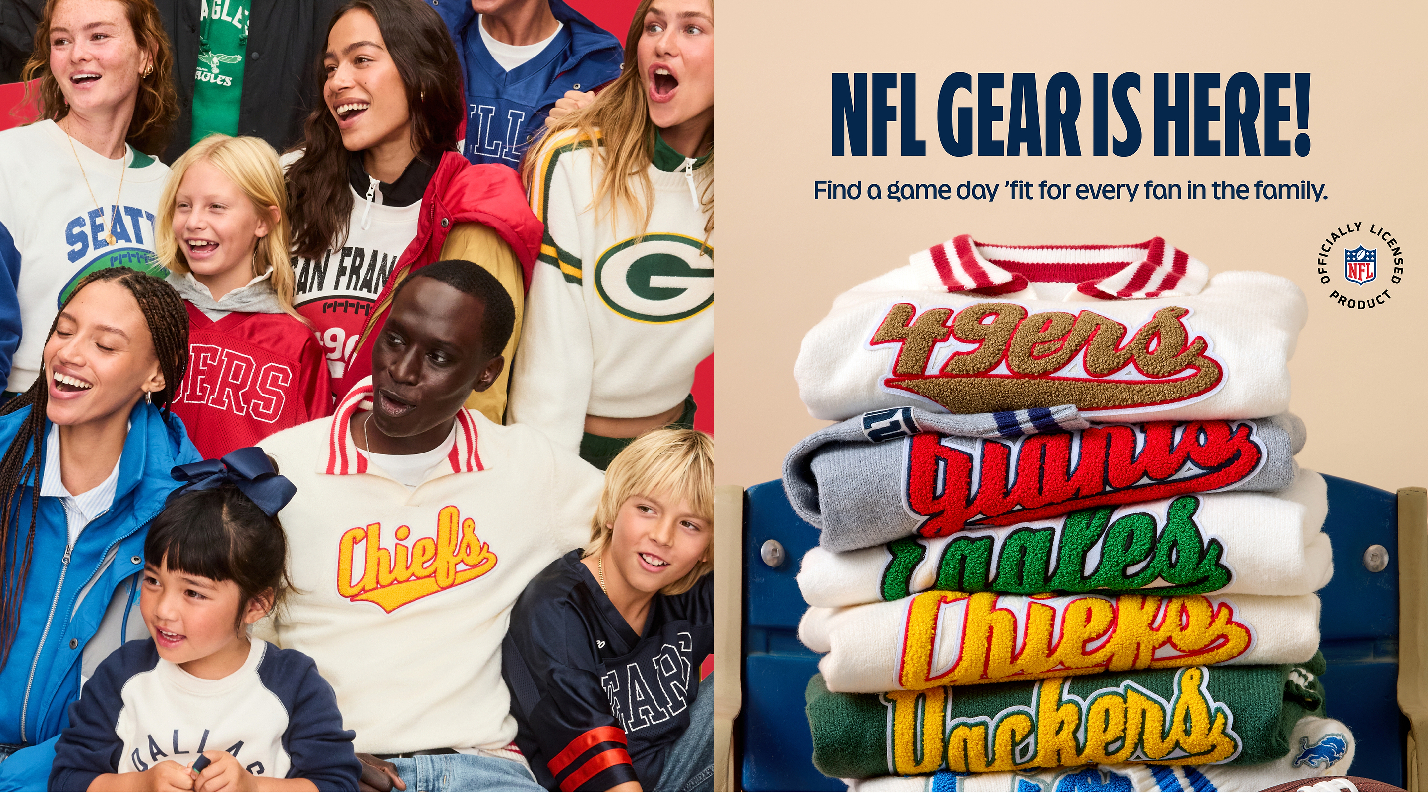 NFL gear is here! Find a game day 'fit for every fan in the family. Shop the collection.