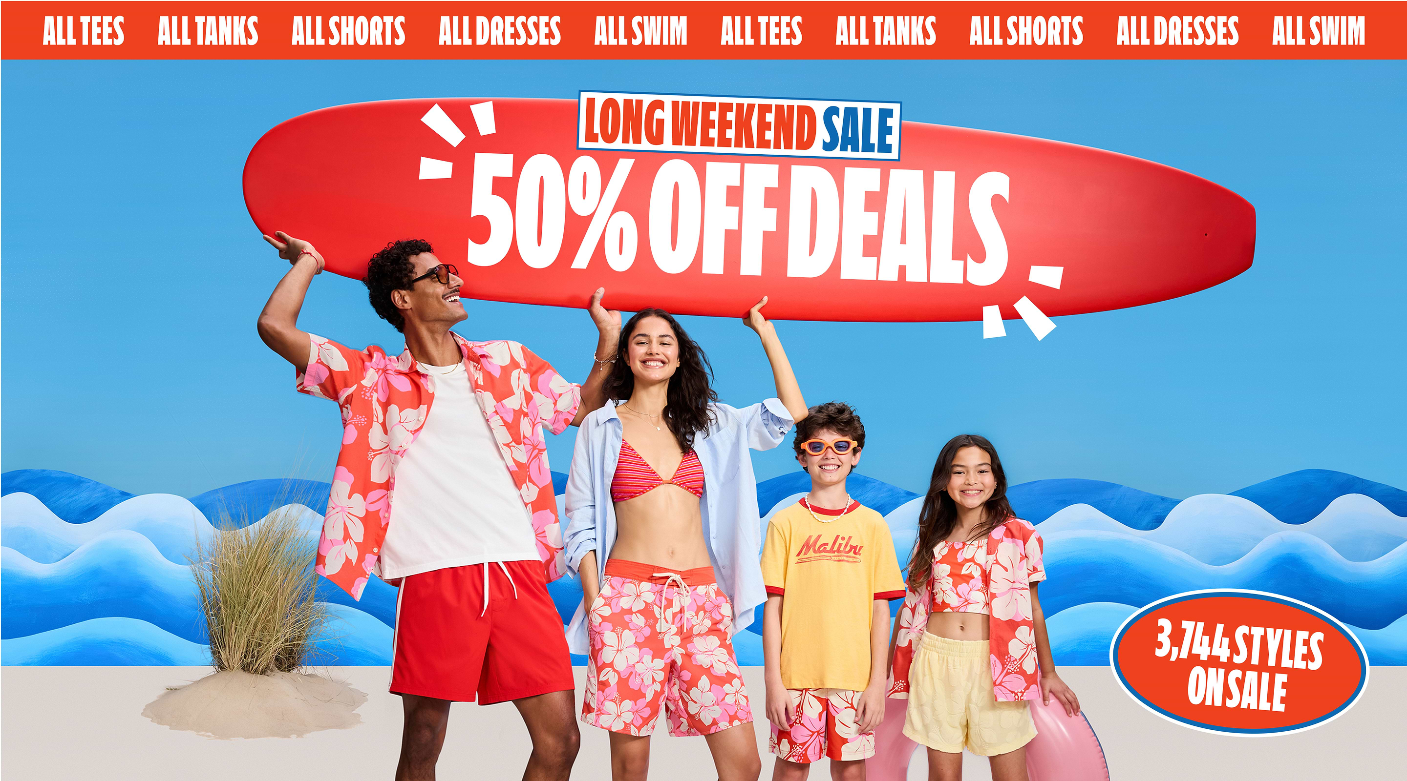Long weekend sale! 50% off deals.