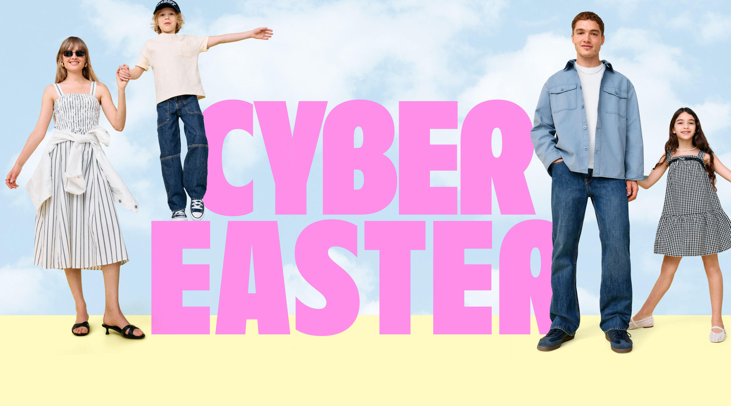 Cyber Easter. 50% off everything. Online exclusive. Limited time only. Exclusions apply. 