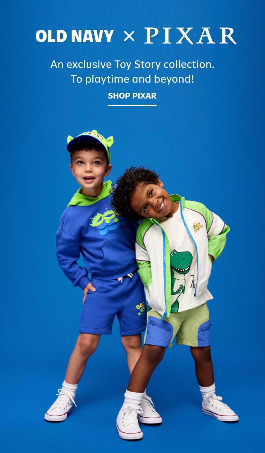 Old Navy × Pixar. An exclusive Toy Story collection. To playtime and beyond!  Shop Pixar.