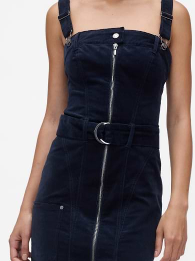 Corduroy Belted
 Midi Dress