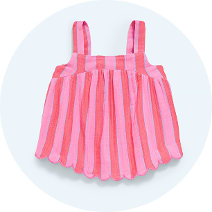 Image of a pink striped tank top.
