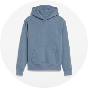 Image of blue hooded sweatshirt.