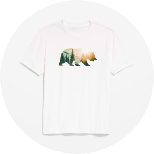 Image of white graphic T-shirt.