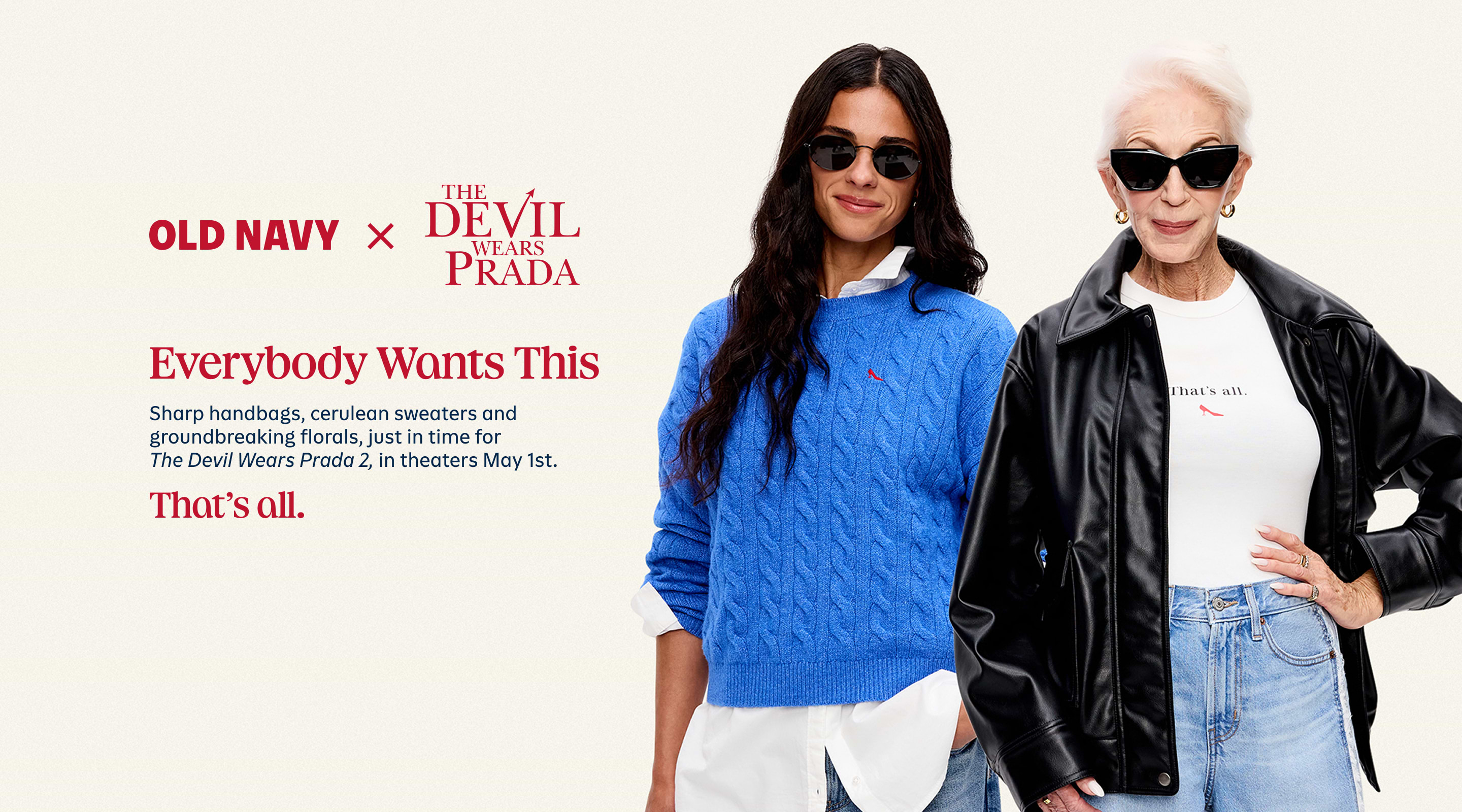 Old Navy x The Devil Wears Prada. 