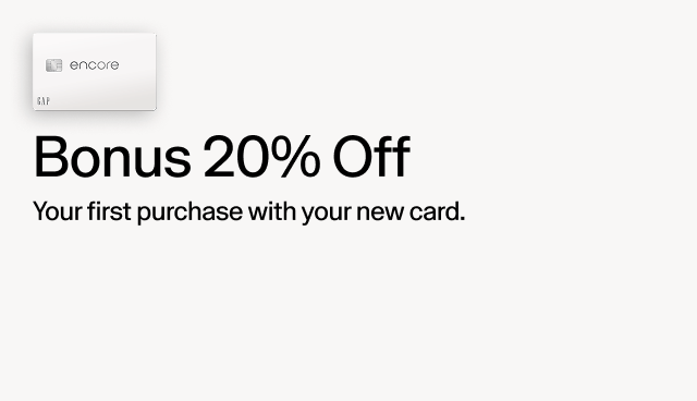 Bonus 20 percent off your first purchase with your new card. 